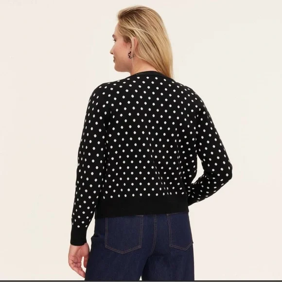 Kate Spade target Black and White Polka Dot Cardigan - Picture 2 of 3